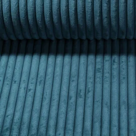 Polsterstoff "Hazel" XL Breitcord Uni Petrol