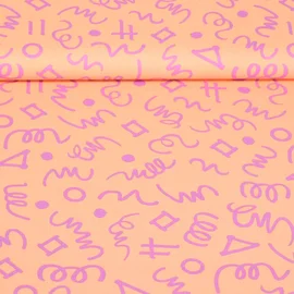 Popeline Geometrics Pfirsich