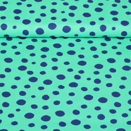Popeline Geometrics Punkte Grün