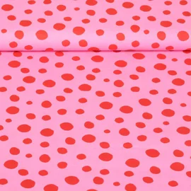 Popeline Geometrics Punkte Rosa