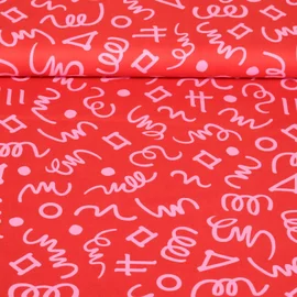 Popeline Geometrics Rot