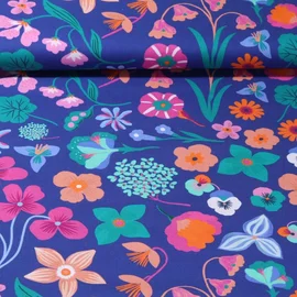 Popeline "Meadow Flower" Lilablau