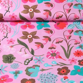 Popeline "Meadow Flower" Rosa