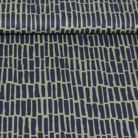 Popeline Stäbe Kombistoff Armygrün