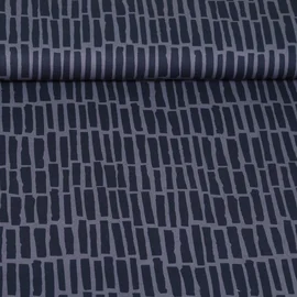 Popeline Stäbe Kombistoff Navy
