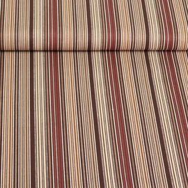 Popeline Streifenmix Braun