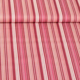 Popeline Streifenmix Rot