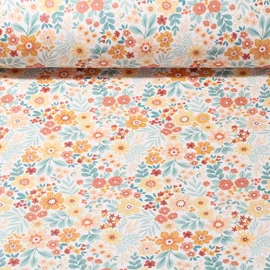 Regenjackenstoff Aqua Protect Blumenmix Ecru