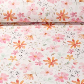 Regenjackenstoff Aqua Protect Blumenwiese Ecru