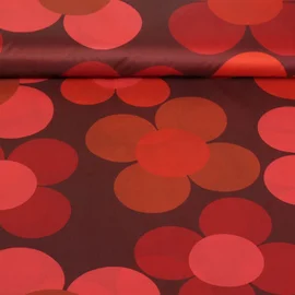 Regenjackenstoff Blumen Dunkelrot 