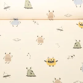 Regenjackenstoff Monster Ecru