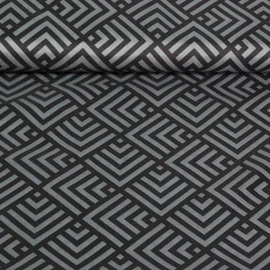 Regenjackenstoff Reflektor Schwarz Grau