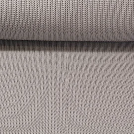 Rippen-Stricksweat Uni Grau