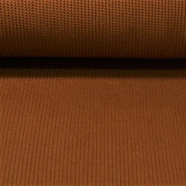 Rippen-Stricksweat Uni Hellbraun