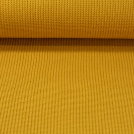 Rippen-Stricksweat Uni Ockergelb
