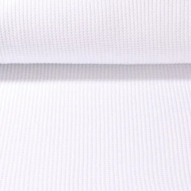 Rippen-Stricksweat Uni Weiß