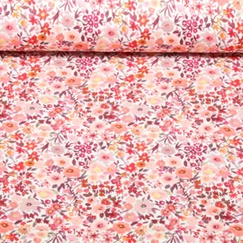 Rippjersey Digitaldruck Kleine Blüten Rosa