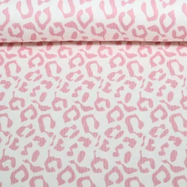 Rippjersey Leopard Ecru Rosa
