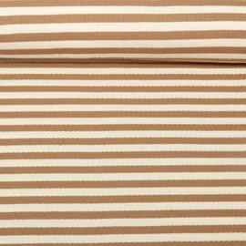 Rippjersey Streifen Braun Ecru