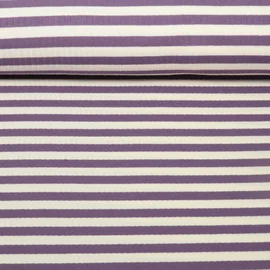 Rippjersey Streifen Flieder Ecru
