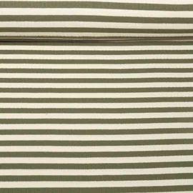 Rippjersey Streifen Grün Ecru