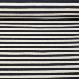 Rippjersey Streifen Navy Ecru
