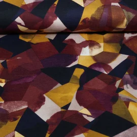 Romanit Jersey Abstrakt Bordeaux