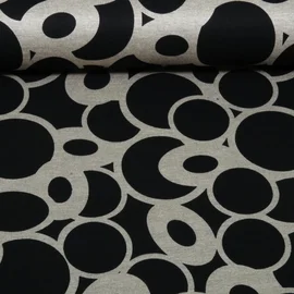Romanit Jersey Kreise Retro Schwarz Grau