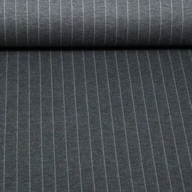 Romanit-Jersey Nadelstreifen 15mm Grau