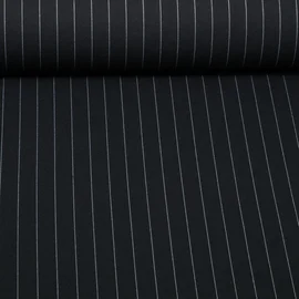 Romanit-Jersey Nadelstreifen 15mm Schwarz