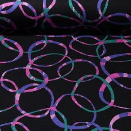 Romanit Jersey Soft Kringel Schwarz Lila