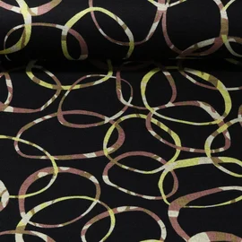 Romanit Jersey Soft Kringel Schwarz Lime