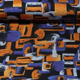 Romanit Jersey Soft Mustermix Schwarz Braun