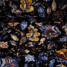 Samt Jersey Paisley Schwarz Braun