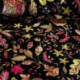 Samt Jersey Paisley Schwarz Lime