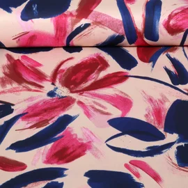 Satin Blumen Gemalt Rosa Blau