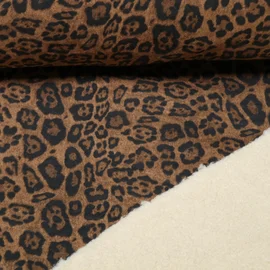 Scuba Wildlederimitat B-Trendy Leo mit Teddy Hellbraun