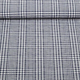 Seersucker Karo Blau