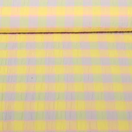 Seersucker Karo Gelb