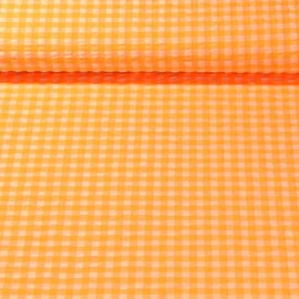 Seersucker Karo Klein Neon Orange
