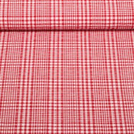 Seersucker Karo Rot