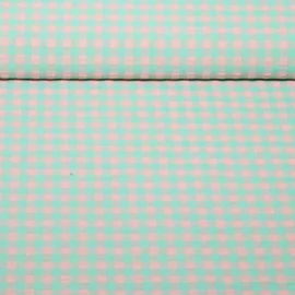 Seersucker Karo XL Mint Rosa