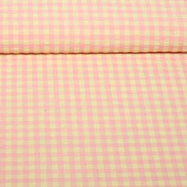 Seersucker Karo XL Rosa Gelb