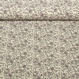 Seersucker Mini Blumen Vintage Aubergine