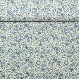 Seersucker Mini Blumen Vintage Jeansblau