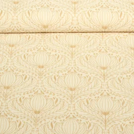 Seersucker Vintage Blüten Ecru Braun