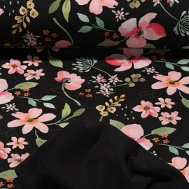 Softshell Blumen Schwarz
