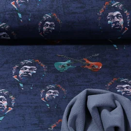 Softshell Digitaldruck Jimi Hendrix Blau
