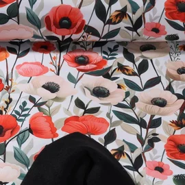 Softshell Mohnblumen Ecru