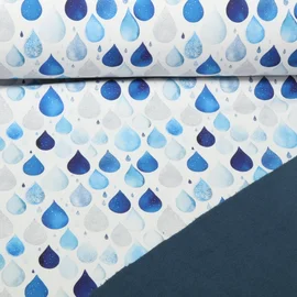 Softshell Regentropfen Weiß Blau